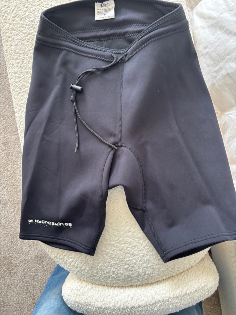 Women's Black Neoprene Swim Shorts